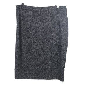 14th & Union Straight Skirt Size XL Faux Button Front Black White Marled Knit